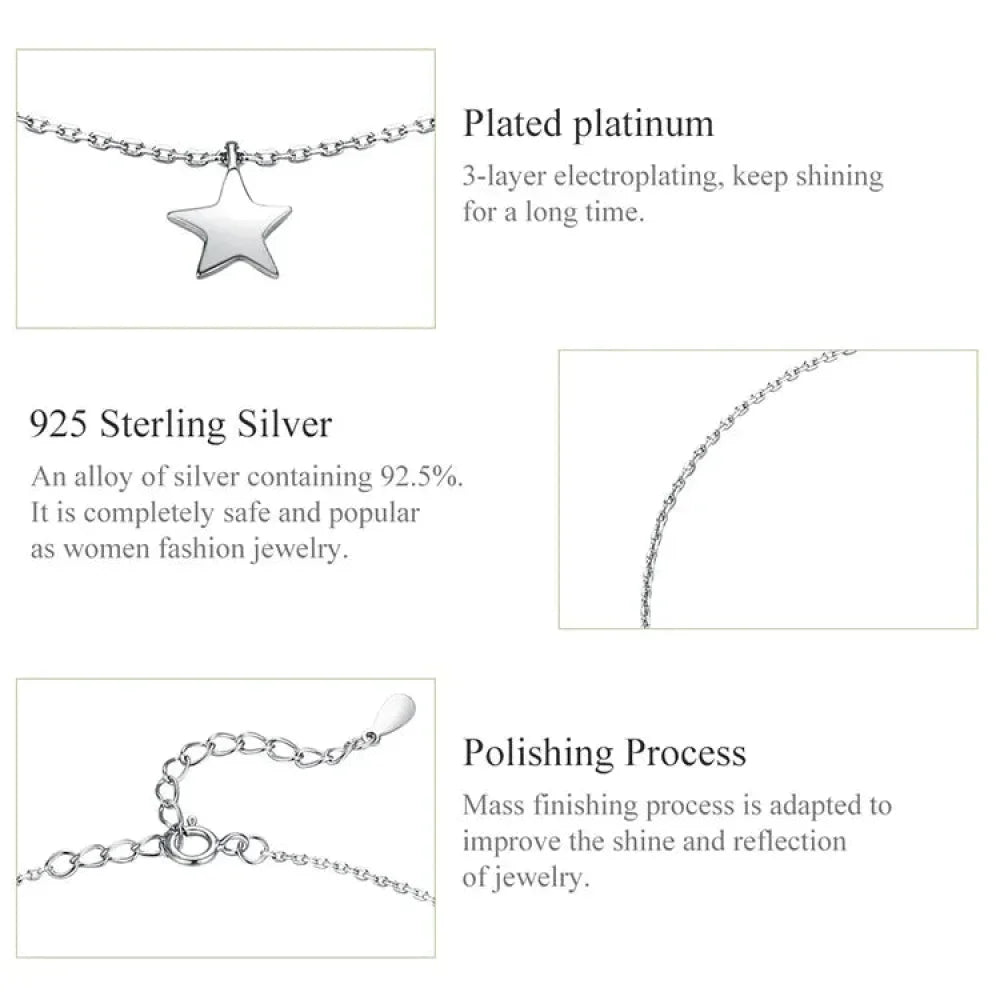 La Cheville Étoile Céleste en Argent Sterling 925
