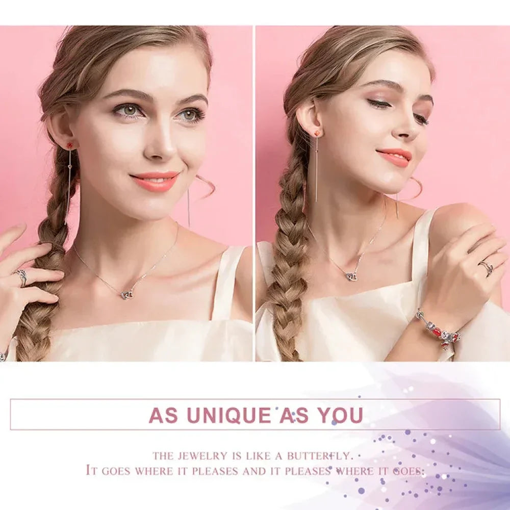 Collier avec pendentif cœur en argent sterling 925 - Cadeau idéal pour la Saint-Valentin