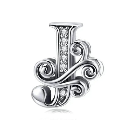 Pendentif Initiales en argent sterling 925 ajouré vintage