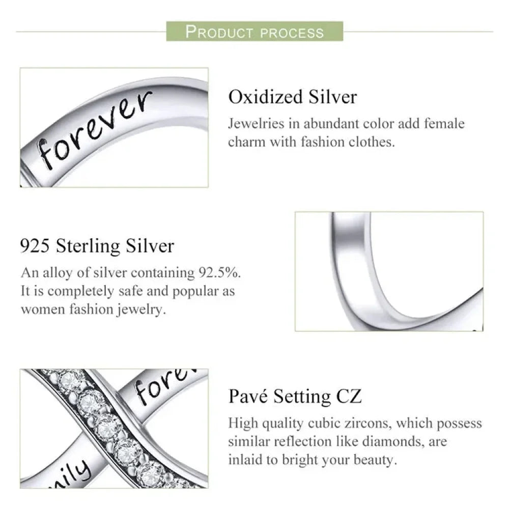 Breloques en argent sterling 925 avec cristaux 5A transparents en forme de cœur et de X pour bracelet et pendentif de collier