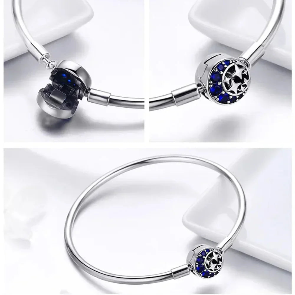 Bracelet jonc en chaîne serpent en argent sterling avec pavé de zircones cubiques