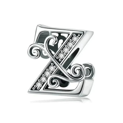 Pendentif Initiales en argent sterling 925 ajouré vintage