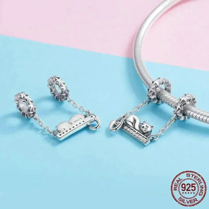 Parfaitement Céleste : adorable breloque étoile chat (argent 925)