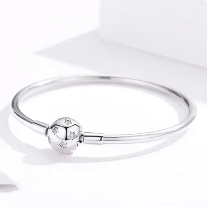 Bracelet jonc en chaîne serpent en argent sterling avec pavé de zircones cubiques