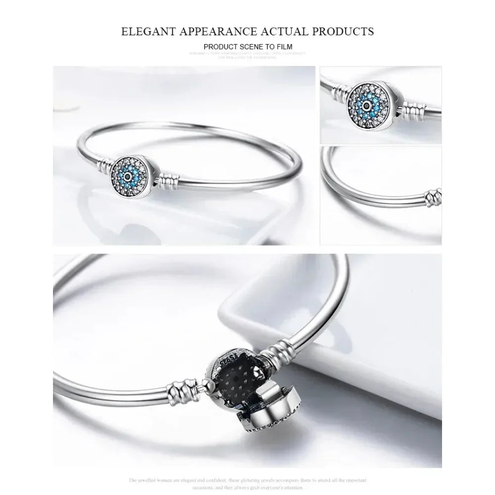Bracelet jonc en chaîne serpent en argent sterling avec pavé de zircones cubiques