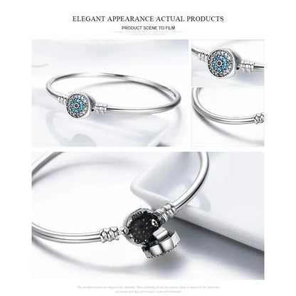 Bracelet jonc en chaîne serpent en argent sterling avec pavé de zircones cubiques
