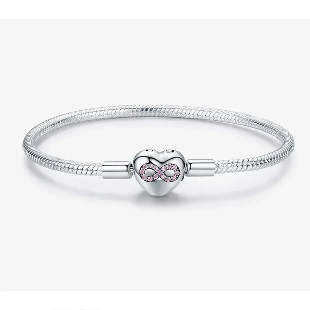 Bracelet Cœur Infini en Argent Sterling avec Zircon Cubique