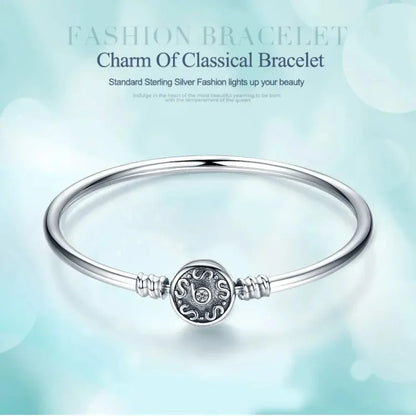 Bracelet jonc en chaîne serpent en argent sterling avec pavé de zircones cubiques