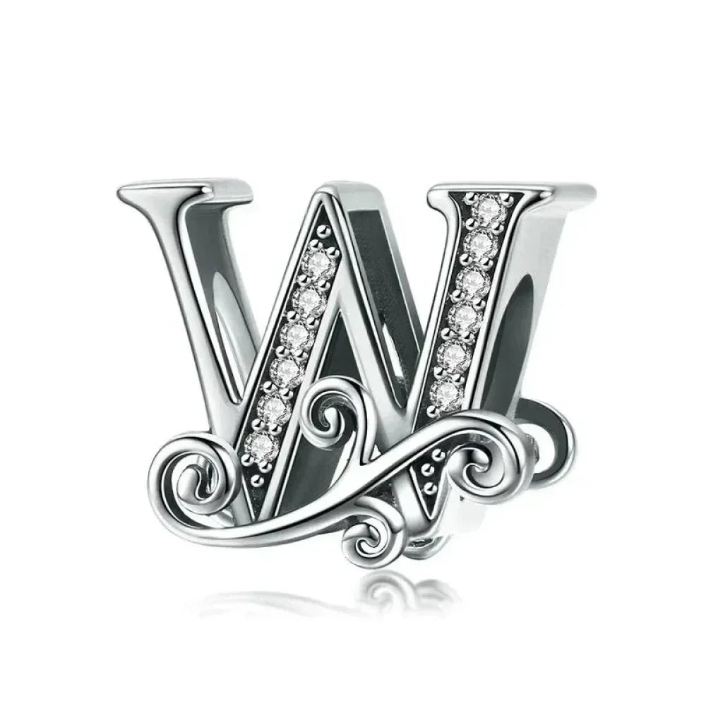 Pendentif Initiales en argent sterling 925 ajouré vintage