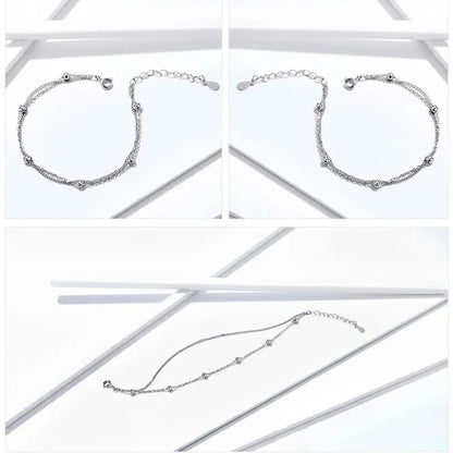 Bracelet à double chaîne en argent sterling 925