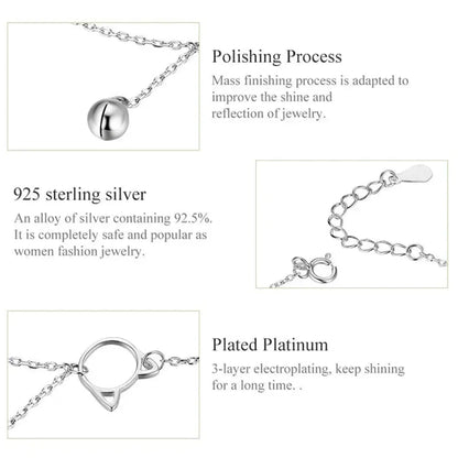 La Chevillère Chat & Clochette Fantaisie en Argent Sterling 925