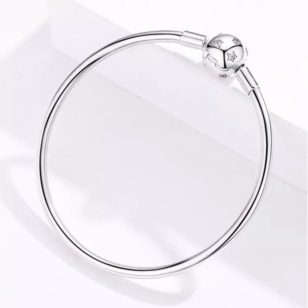 Bracelet jonc en chaîne serpent en argent sterling avec pavé de zircones cubiques
