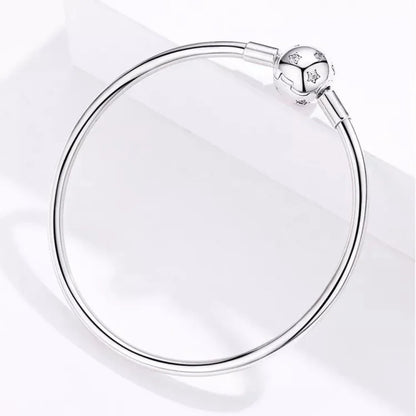 Bracelet jonc en chaîne serpent en argent sterling avec pavé de zircones cubiques