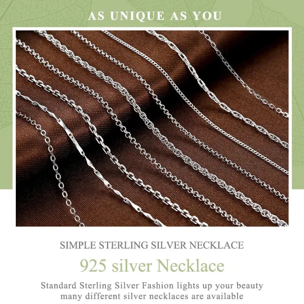 Élégance Intemporelle : Chaîne de Collier Ajustable en Argent Sterling 925 pour Femmes