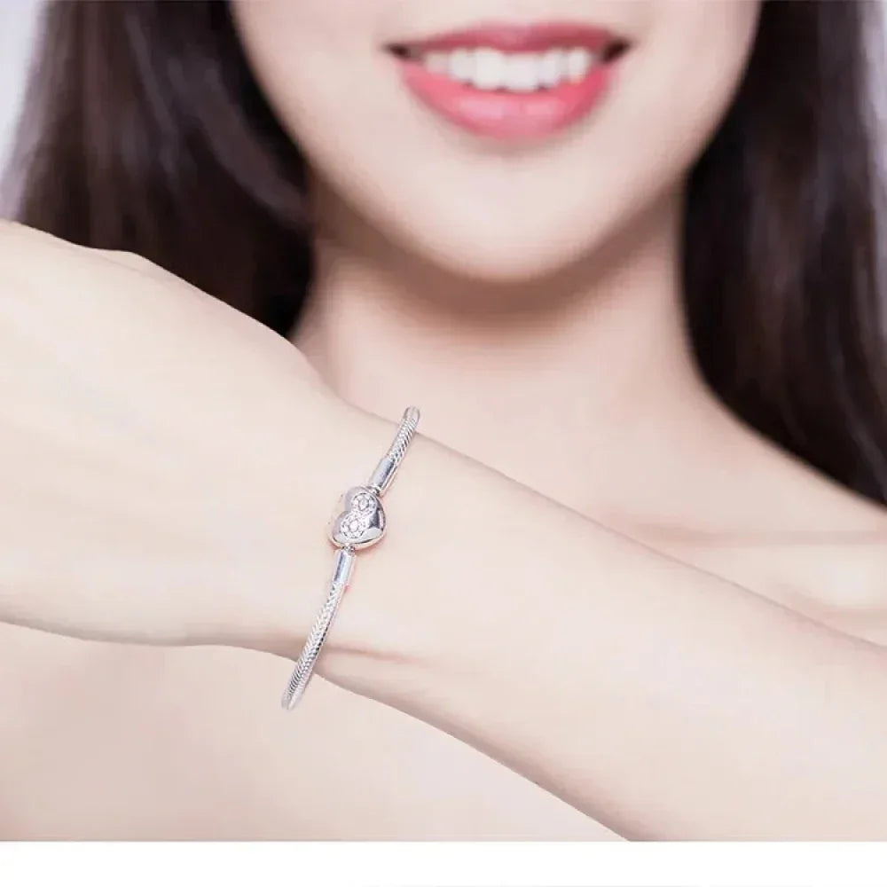 Bracelet Cœur Infini en Argent Sterling avec Zircon Cubique