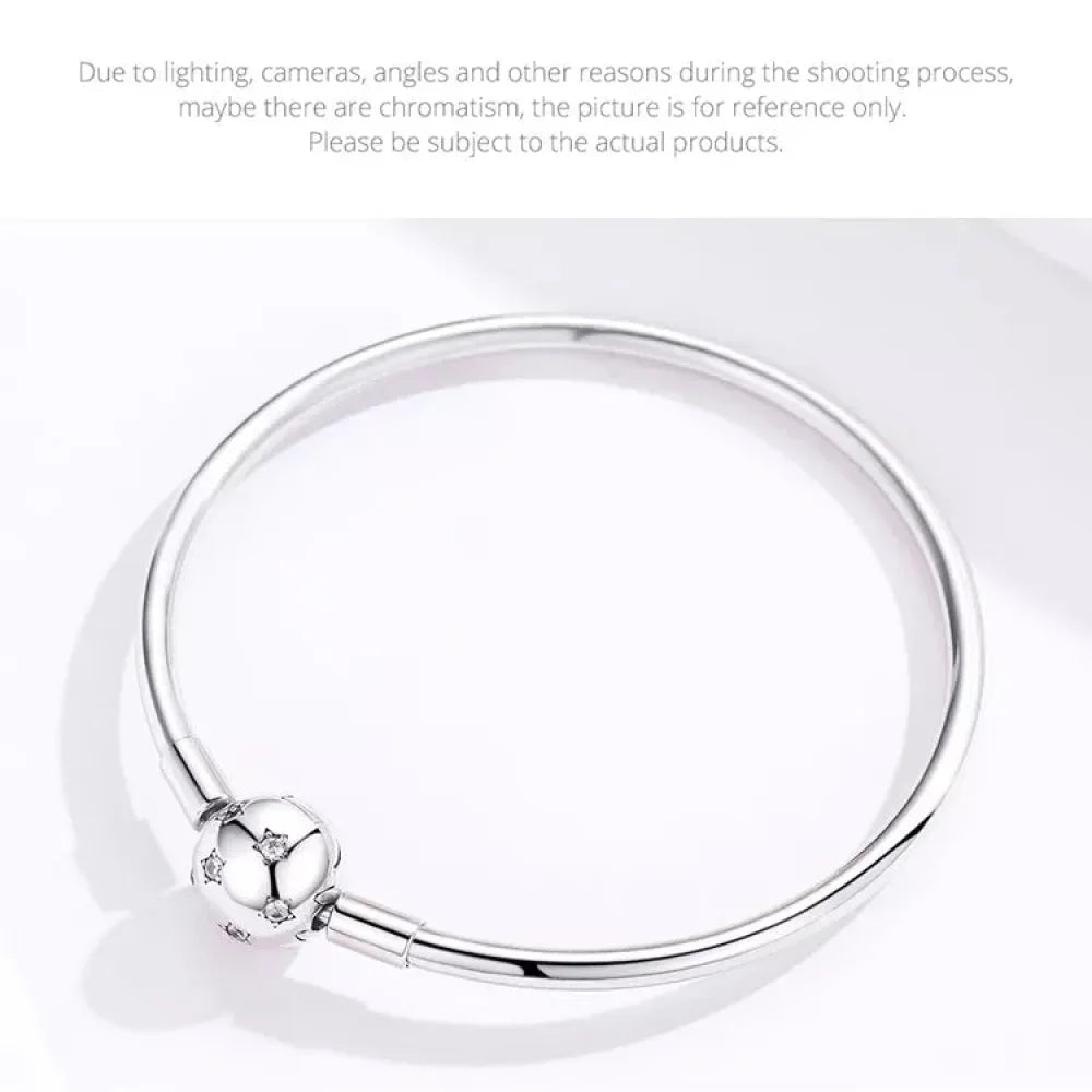 Bracelet jonc en chaîne serpent en argent sterling avec pavé de zircones cubiques