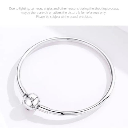 Bracelet jonc en chaîne serpent en argent sterling avec pavé de zircones cubiques