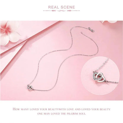 Collier avec pendentif cœur en argent sterling 925 - Cadeau idéal pour la Saint-Valentin