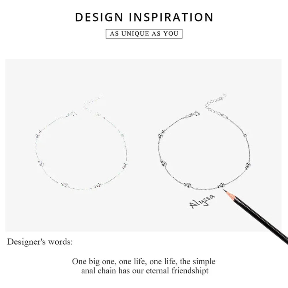 Le Bracelet de Cheville Minimaliste en Argent Sterling 925