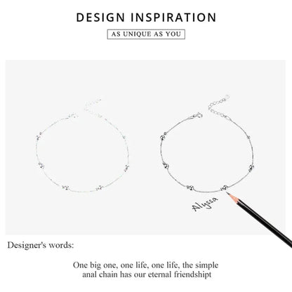 Le Bracelet de Cheville Minimaliste en Argent Sterling 925