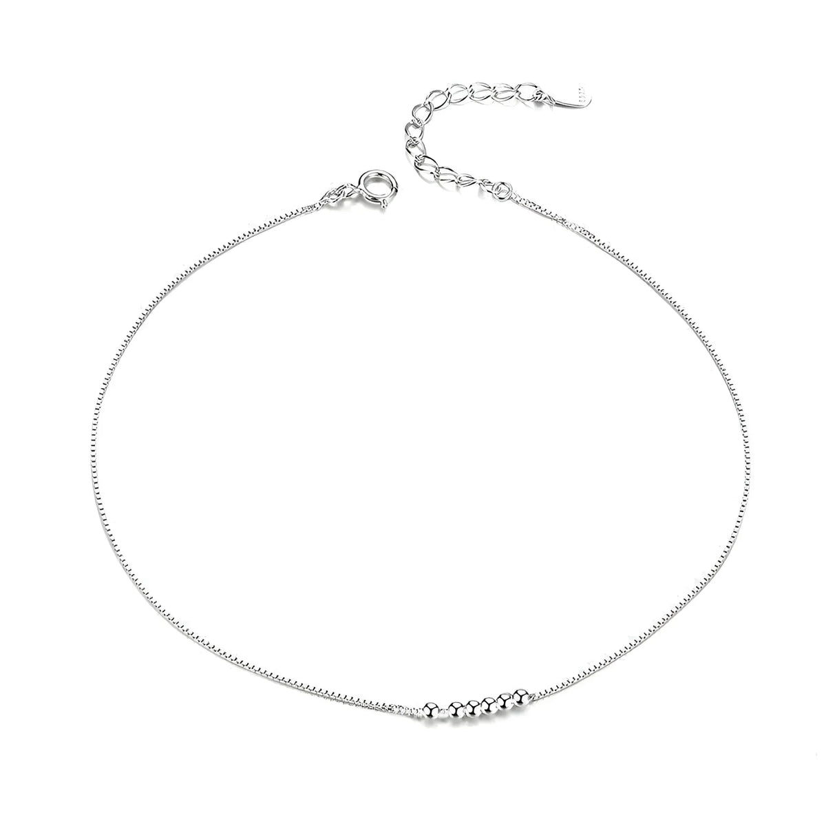 La délicate chaîne de cheville en argent sterling 925 avec perles