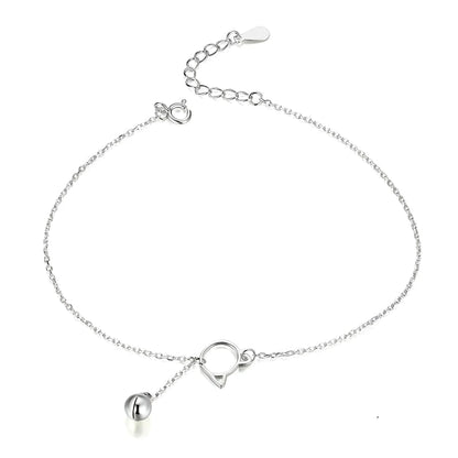 La Chevillère Chat & Clochette Fantaisie en Argent Sterling 925