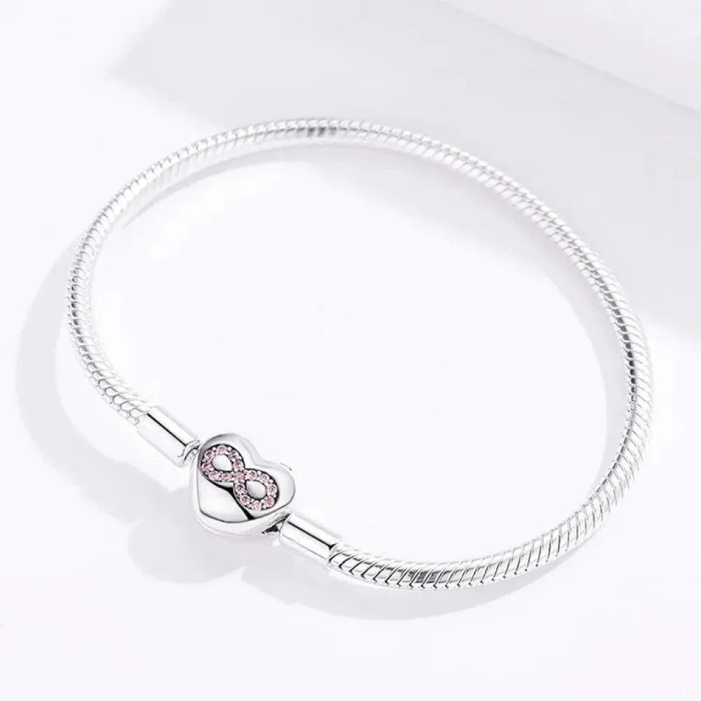 Bracelet Cœur Infini en Argent Sterling avec Zircon Cubique
