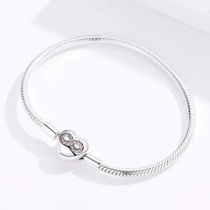Bracelet Cœur Infini en Argent Sterling avec Zircon Cubique