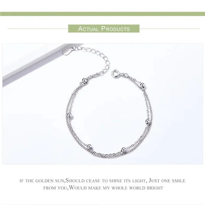 Bracelet à double chaîne en argent sterling 925