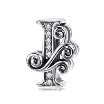 Pendentif Initiales en argent sterling 925 ajouré vintage
