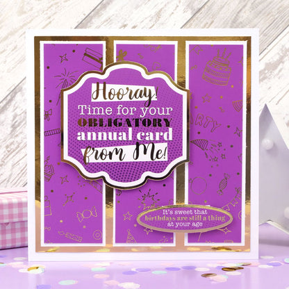 Hunkydory Humour Feuille de toppers - Joyeux anniversaire