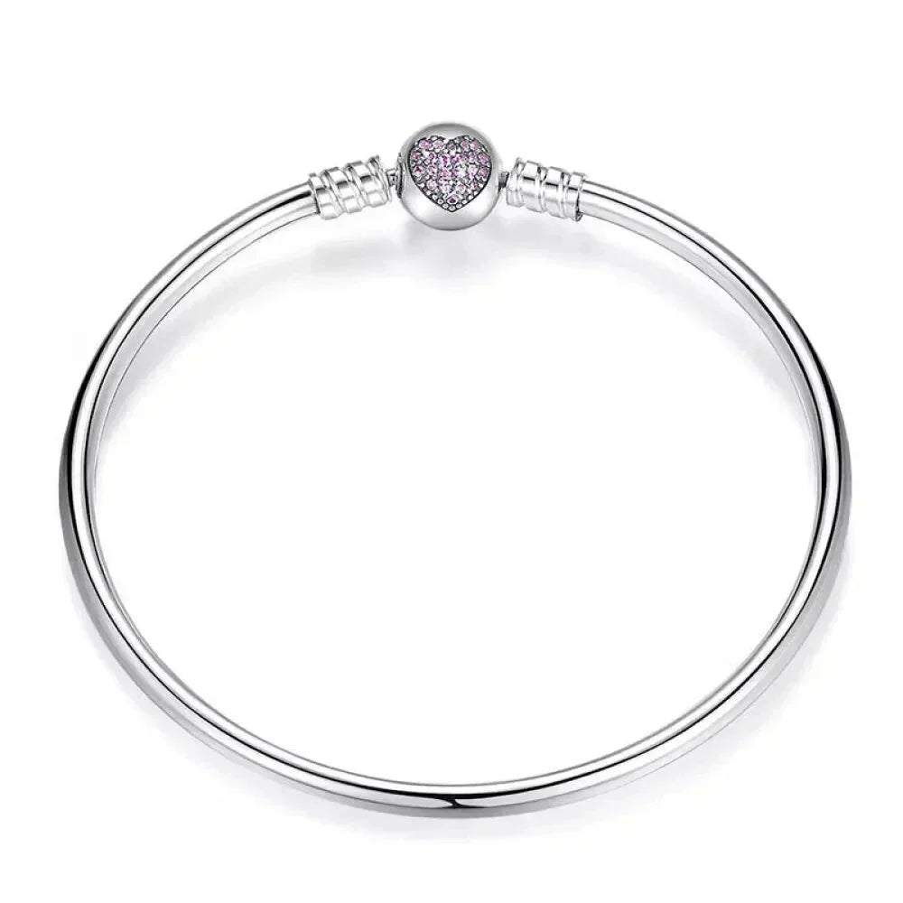 Bracelet jonc en chaîne serpent en argent sterling avec pavé de zircones cubiques