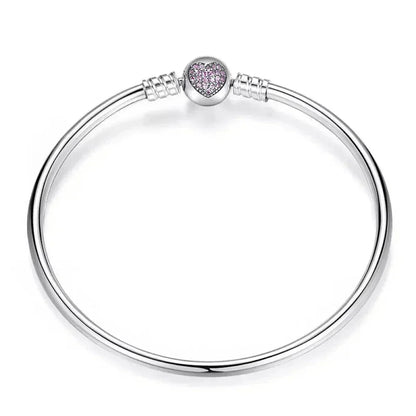Bracelet jonc en chaîne serpent en argent sterling avec pavé de zircones cubiques