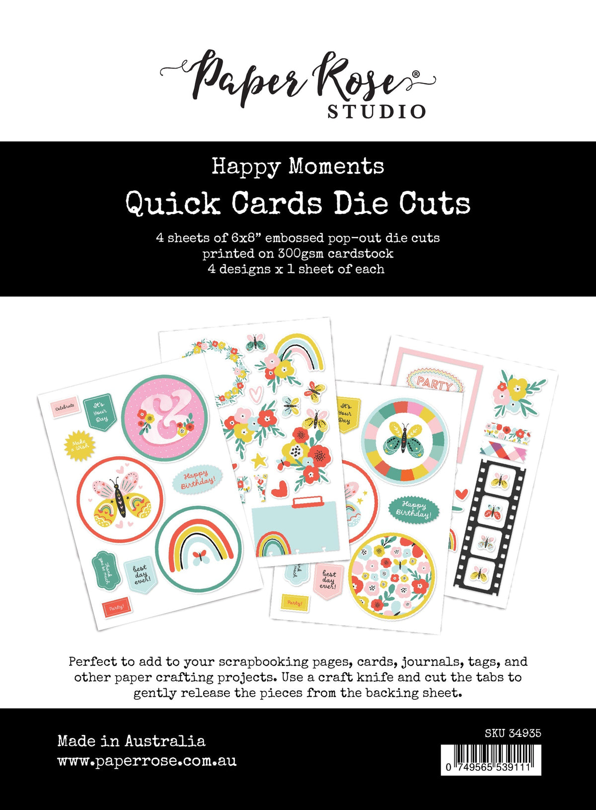 Matrices de découpe pour cartes rapides Happy Moments 34935