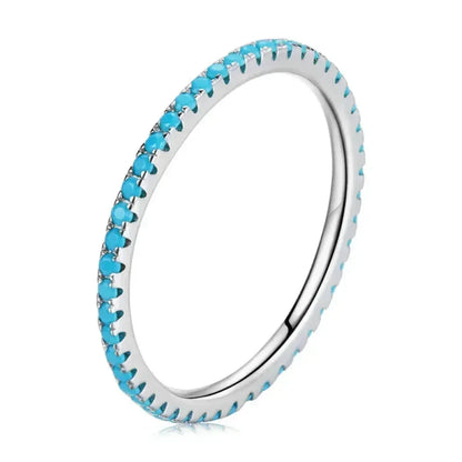 Bagues empilables en argent sterling 925 avec diamants simulés en oxyde de zirconium, plaquées platine pour femmes