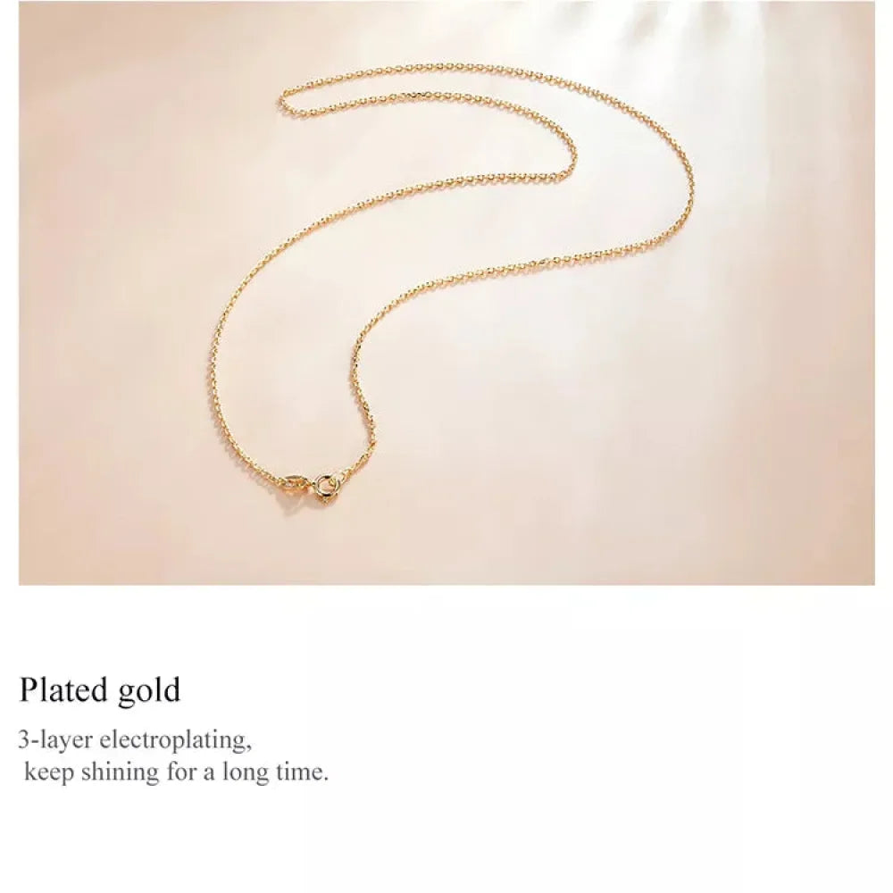 Collier chaîne basique en argent sterling 925 couleur or véritable - Sca016