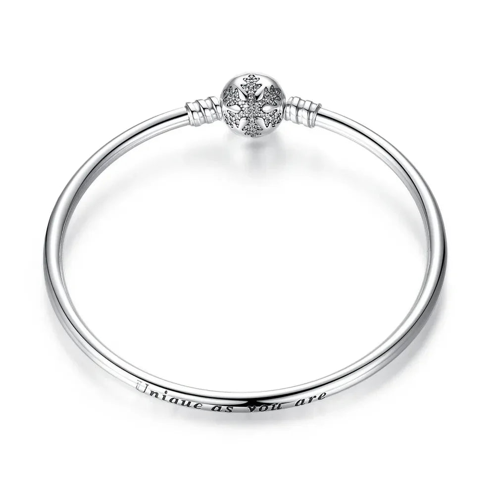 Bracelet jonc en chaîne serpent en argent sterling avec pavé de zircones cubiques