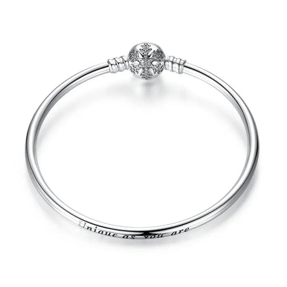 Bracelet jonc en chaîne serpent en argent sterling avec pavé de zircones cubiques