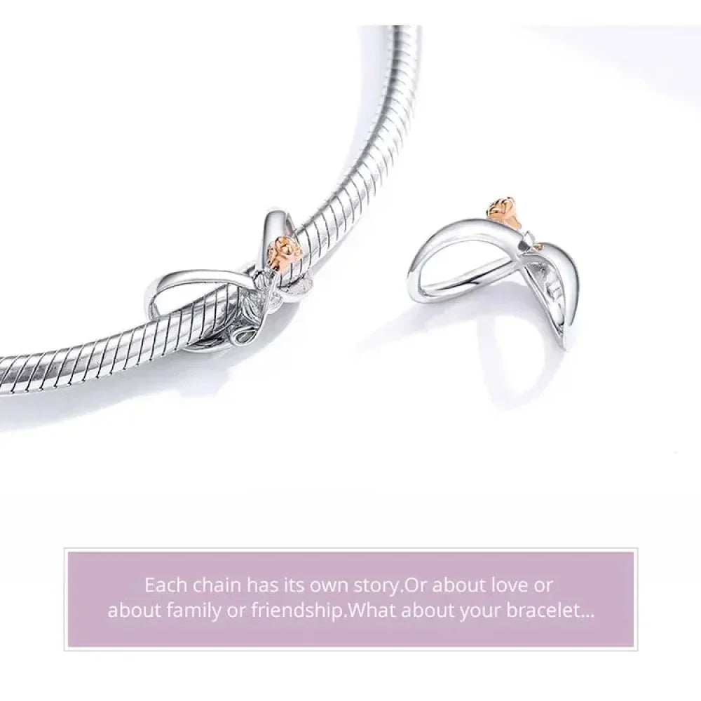 Breloques en argent sterling 925 avec cristaux 5A transparents en forme de cœur et de X pour bracelet et pendentif de collier