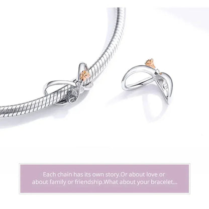 Breloques en argent sterling 925 avec cristaux 5A transparents en forme de cœur et de X pour bracelet et pendentif de collier