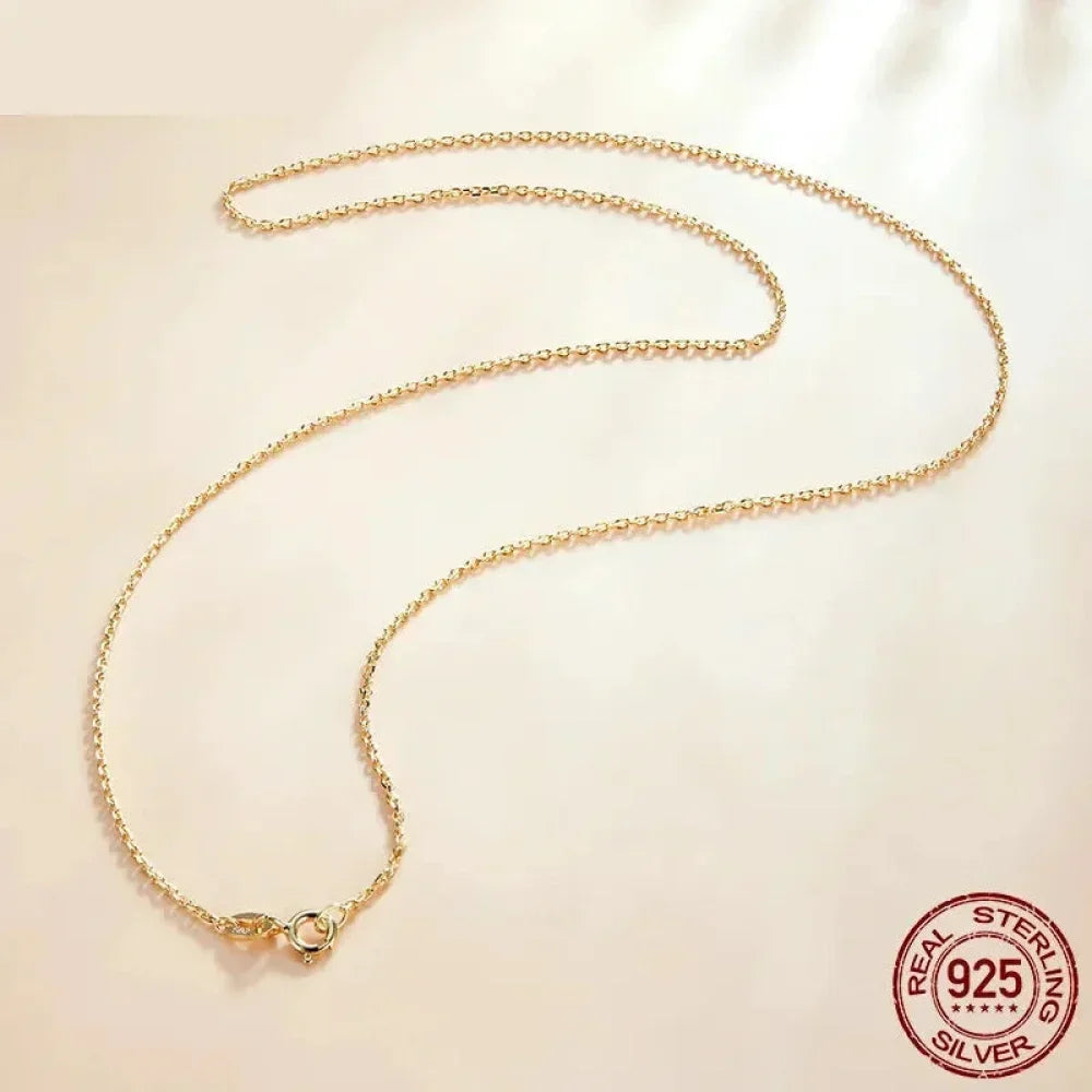 Élégance Intemporelle : Chaîne de Collier Ajustable en Argent Sterling 925 pour Femmes