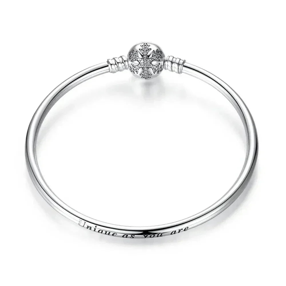 Bracelet jonc en chaîne serpent en argent sterling avec pavé de zircones cubiques