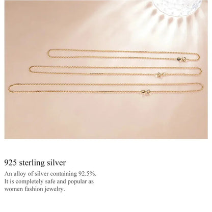 Collier chaîne basique en argent sterling 925 couleur or véritable - Sca016