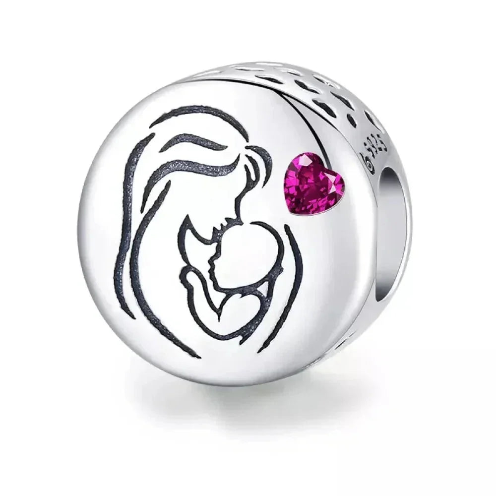 Breloque en argent sterling 925 amour maternel, pendentif pieds de bébé touchants pour bracelet