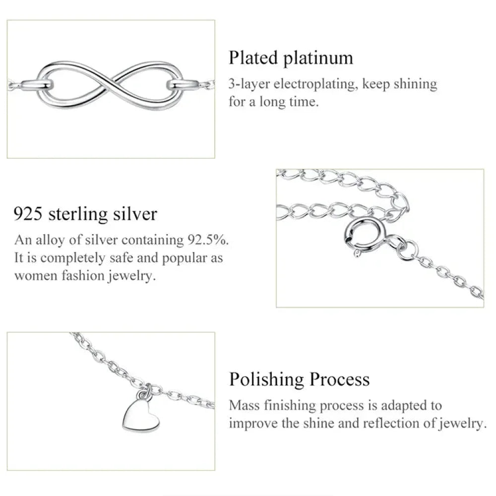 Le bracelet de cheville infini en argent sterling 925 "Endless Summer"