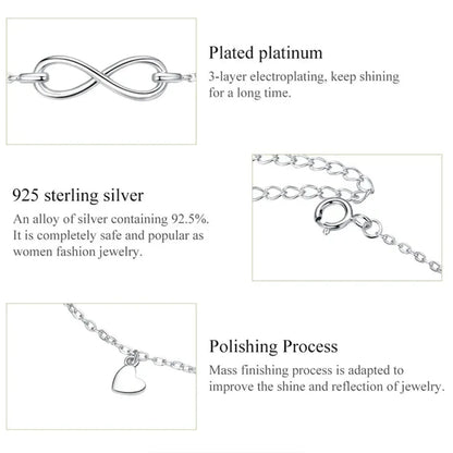 Le bracelet de cheville infini en argent sterling 925 "Endless Summer"