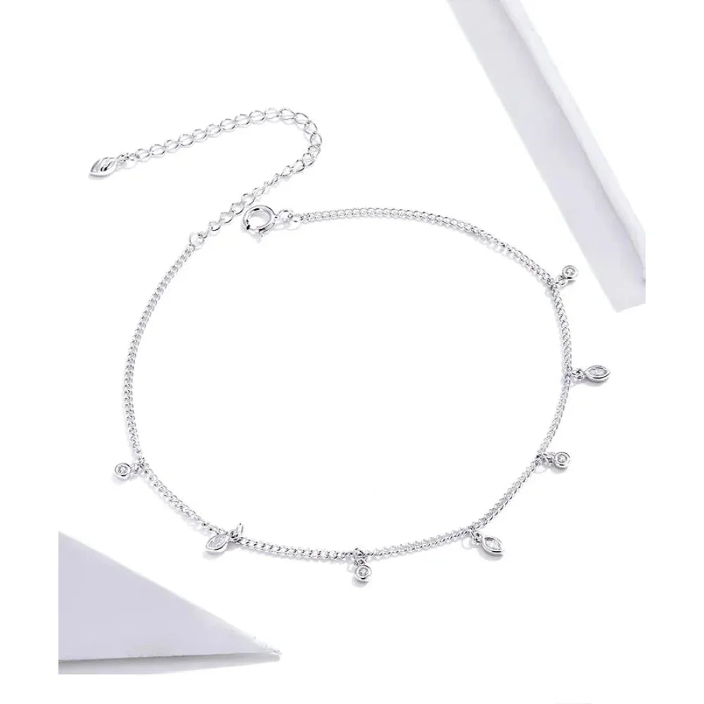 The Minimalist 925 Sterling Silver Tassel Anklet