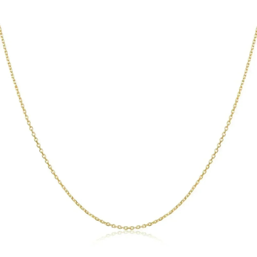 Collier chaîne basique en argent sterling 925 couleur or véritable - Sca016