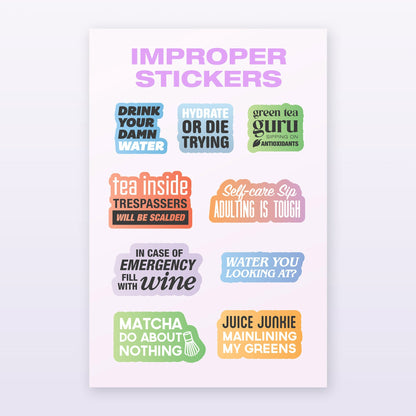 Sassy Bottle/Mug Stickers - Pack 3