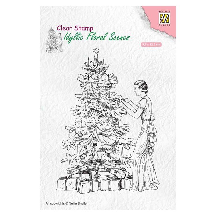 Nellie's Choice Tampon transparent Noël vintage
